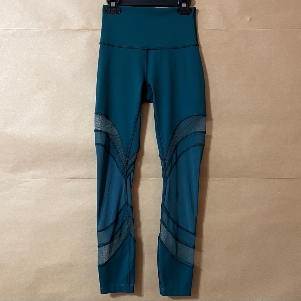 Lululemon | Seek The Heat Tight *28" High Rise Leggings Mesh Green Jasper Size 2